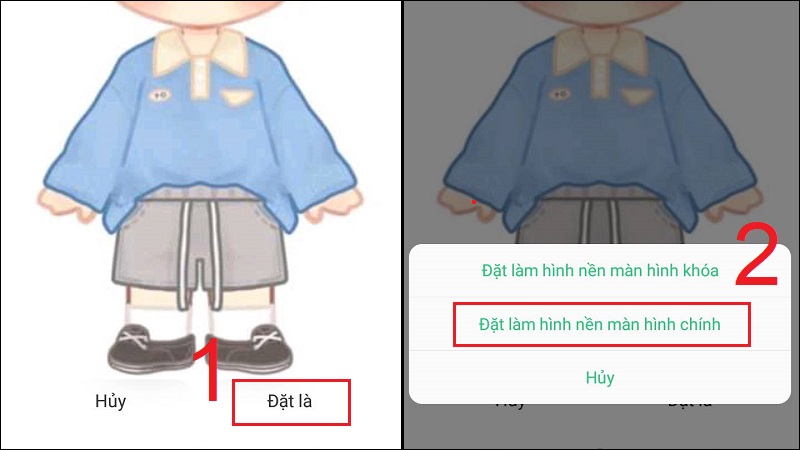 Chọn hình đặt làm hình nền