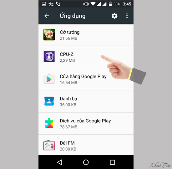 Chọn vào ứng dụng cần gỡ bỏ