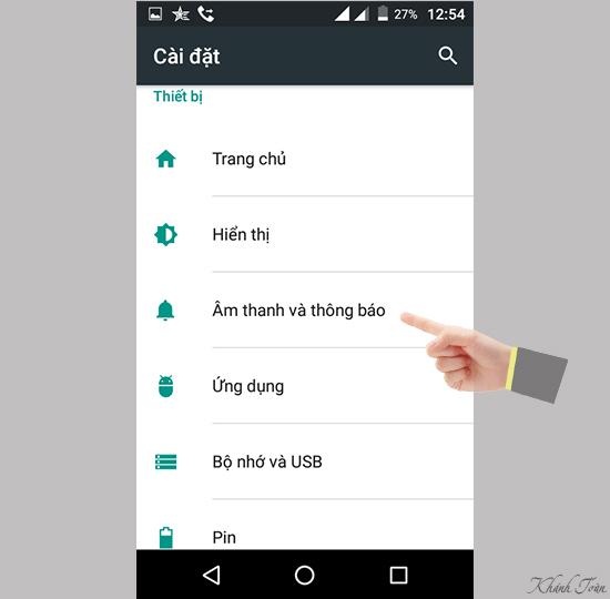 Chọn vào mục 