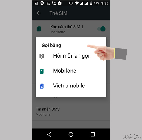 Chọn mục 