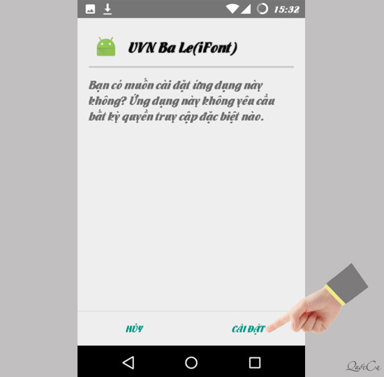 Chọn cài đặt