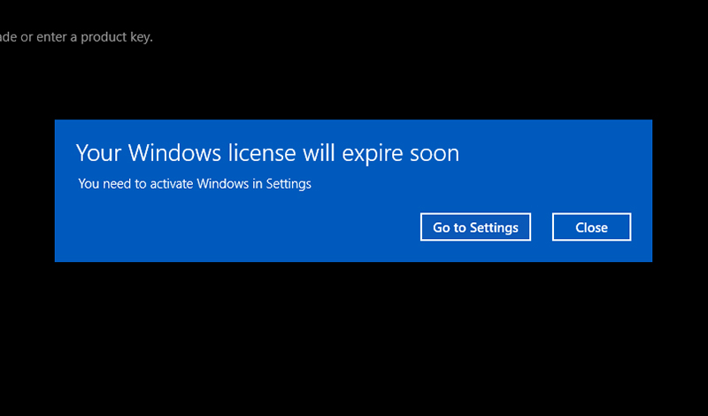 Thông báo khác nhắc nhở bạn kích hoạt bản quyền cho Windows