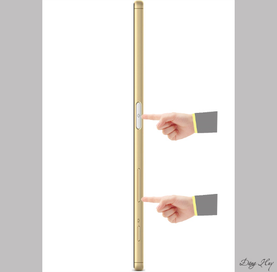 Cách 1: Giữ đồng thời 2 phím "Nguồn + Âm lượng giảm" khoảng 3 giây.