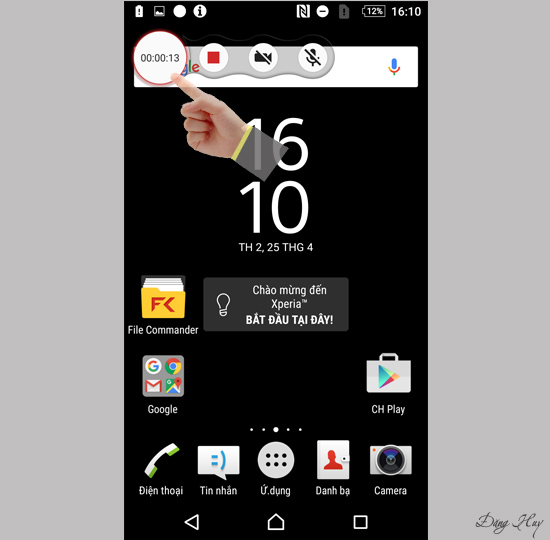 Bước 4: Bắt đầu ghi.