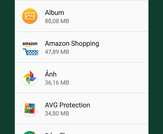 Bước 4: Chọn ứng dụng cần xóa.