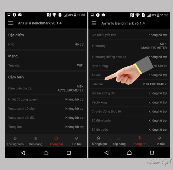 C&aacute;c cảm biến tr&ecirc;n m&aacute;y