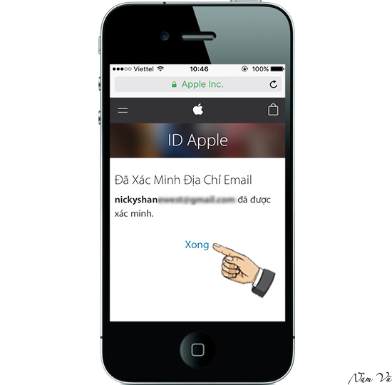 Hoàn tất quá trình tạo Apple ID.