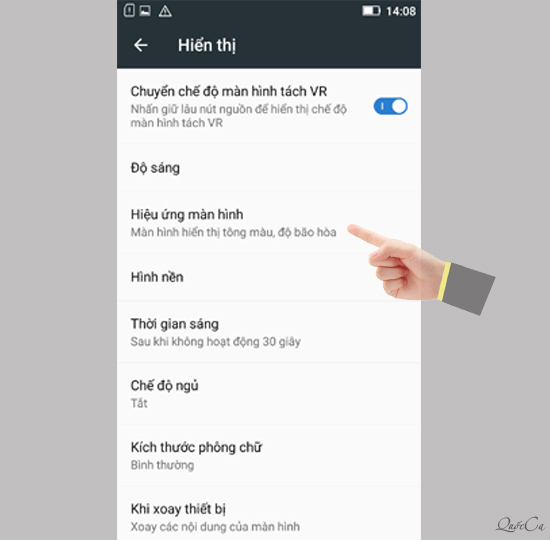 Chọn hiệu ứng màn hình.