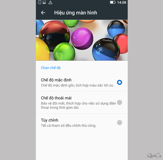 Chọn chế độ bạn muốn.