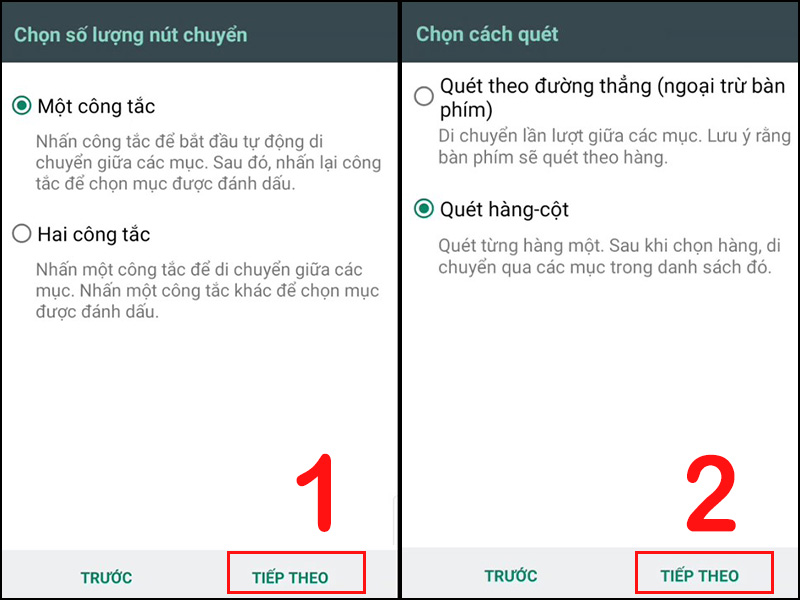 Nhấn TIẾP THEO 2 lần tiếp