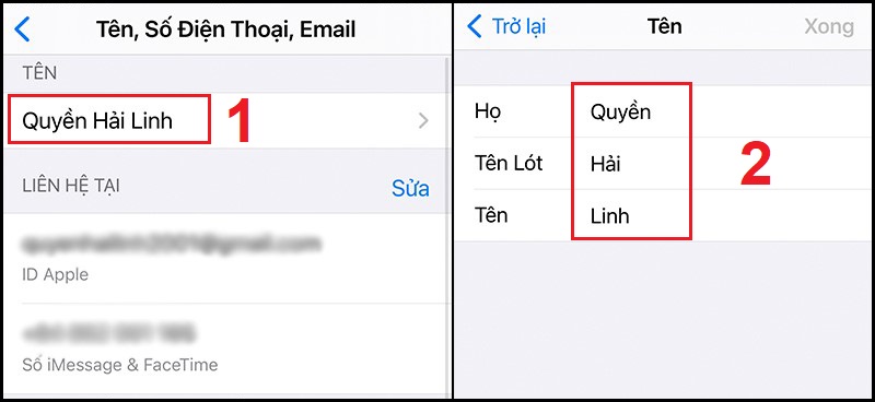 Thay đổi họ tên