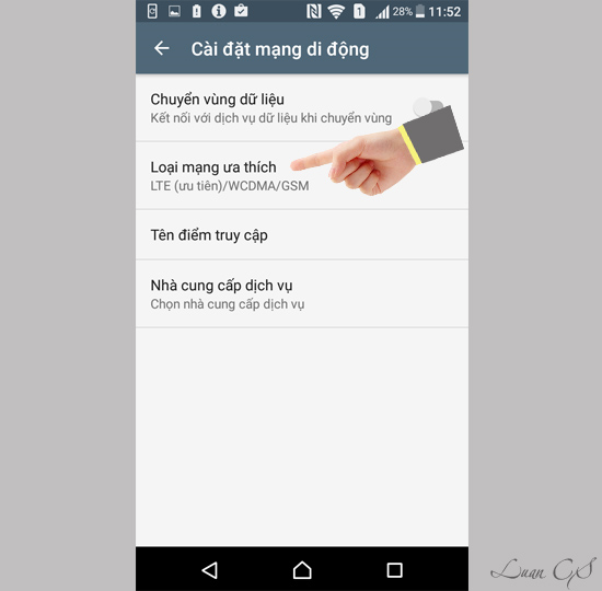 Loại mạng ưu thích