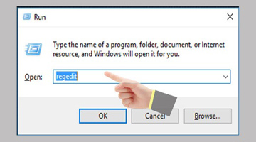 Bạn ấn giữ phím Windows + R, nhập Regedit và Enter