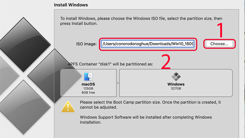 Dẫn đến vị trí file ISO vừa tải tại mục ISO image để cài đặt Windows