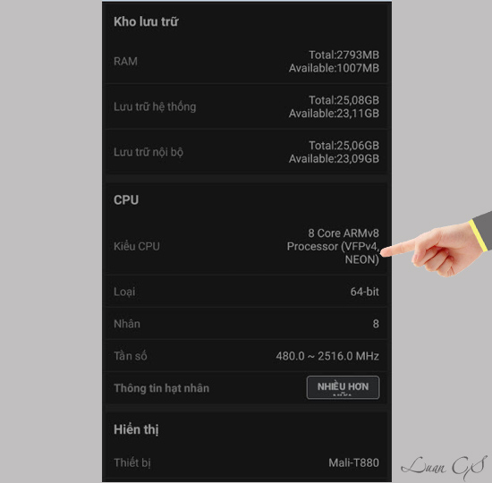 Bộ nhớ Rom, Ram,CPU ...
