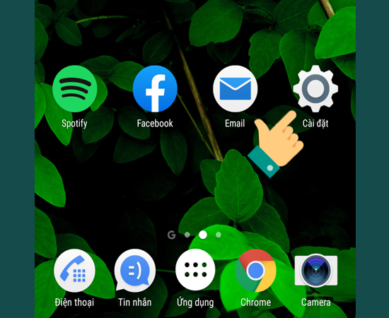 Bước 1: Đầu tiên chọn Cài đặt.