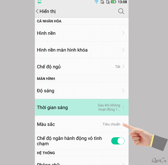 Chọn màu sắc.