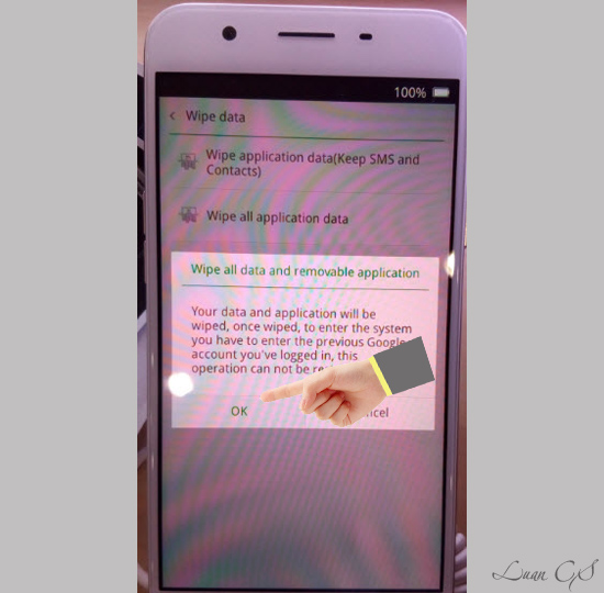 Chọn "OK" để bắt đầu quá trình khôi phục