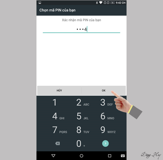 Xác nhận lại mã Pin