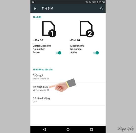 Chọn "Tin nhắn SMS"