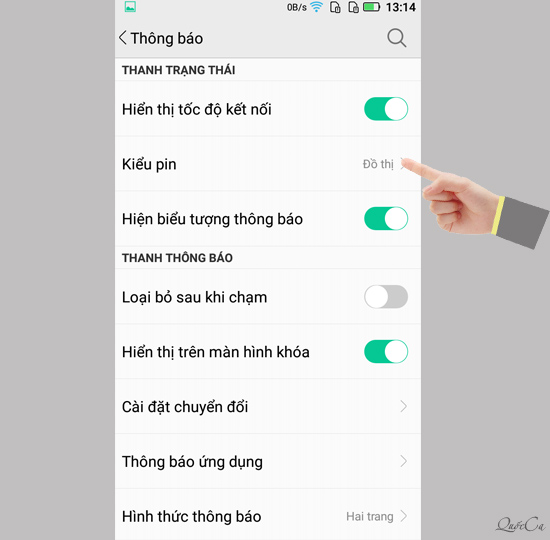 Chọn kiểu pin.