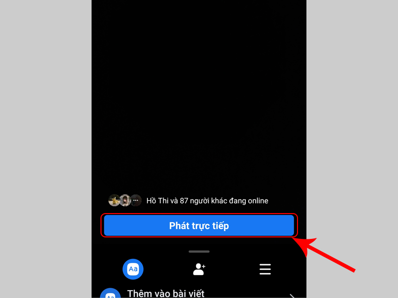 Chọn Ph&aacute;t trực tiếp để bắt đầu 