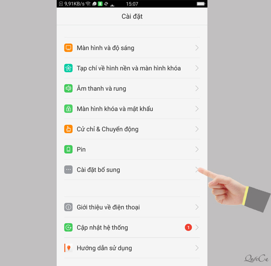 Chọn cài đặt bổ sung.