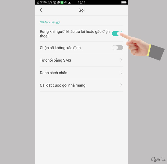 Bật tính năng.
