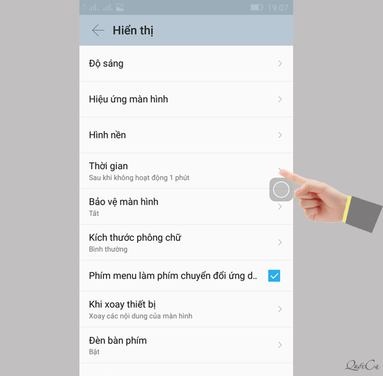 Chọn thời gian.