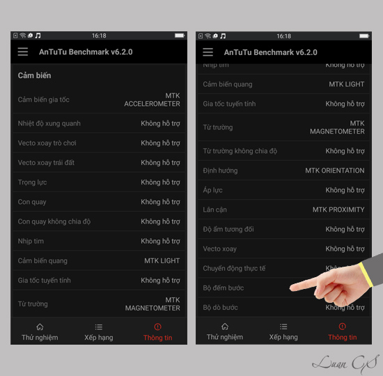 Tiếp theo th&ocirc;ng tin cảm biến của m&aacute;y