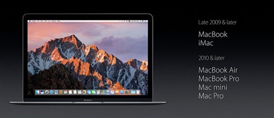 Danh s&aacute;ch c&aacute;c thiết bị tương th&iacute;ch với MacOS Sierra