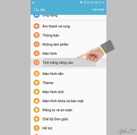 Chọn "Tính năng nâng cao"