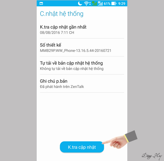 Bước 2: Chọn "Kiểm tra cập nhật".