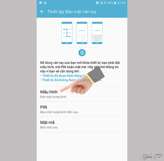 Chọn bảo mật dự phòng