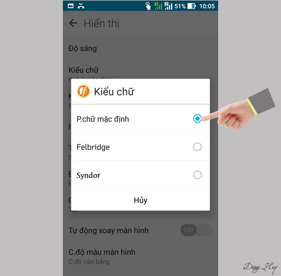 Bước 4: Chọn kiểu chữ yêu thích.