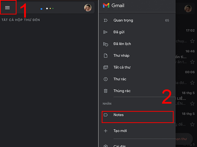 Sử dụng Gmail để khôi phục ghi chú