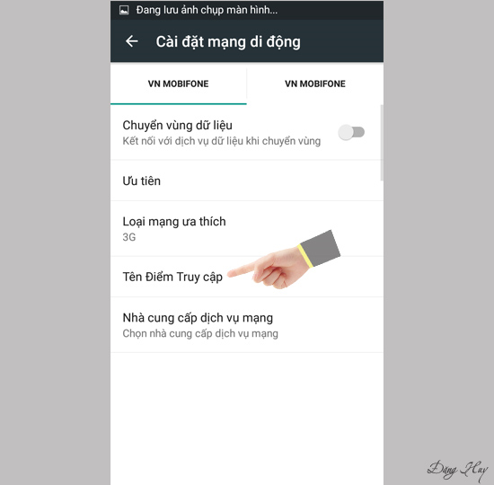 Chọn Tên điểm truy cập