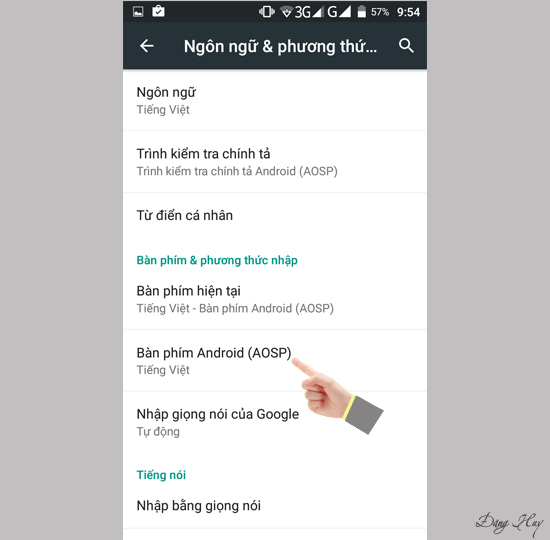 Chọn Bàn phím Android