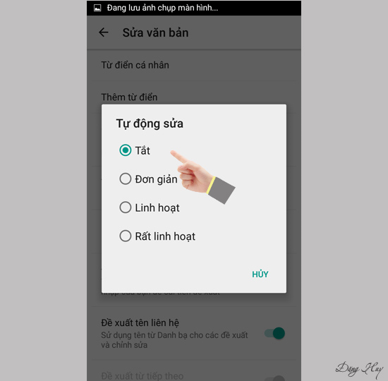 Chọn Tắt