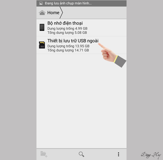 Chọn Thiết bị lưu trữ USB ngoài