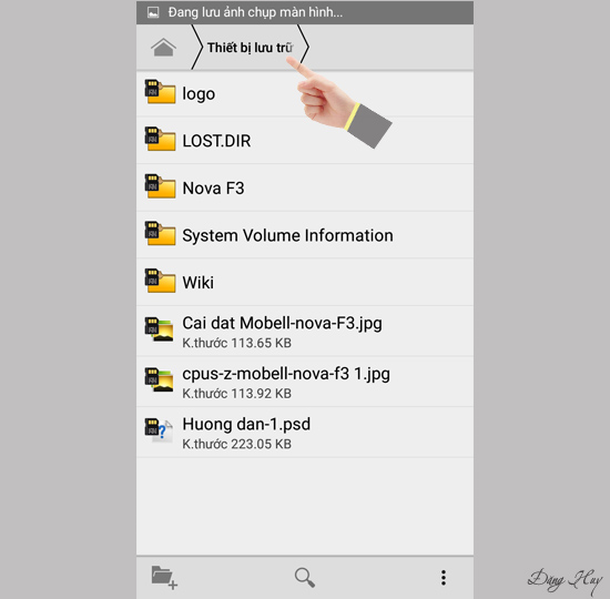 Các thư mục trong USB.