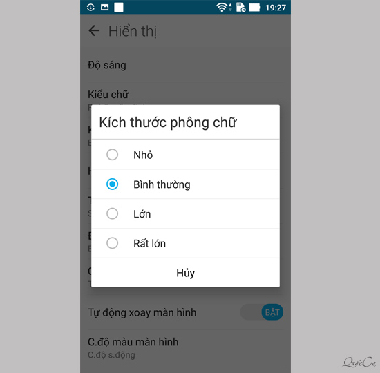 Chọn kích thước phù hợp.