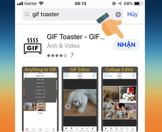 Bước 1: V&agrave;o App Store tải app GIF Toaster.