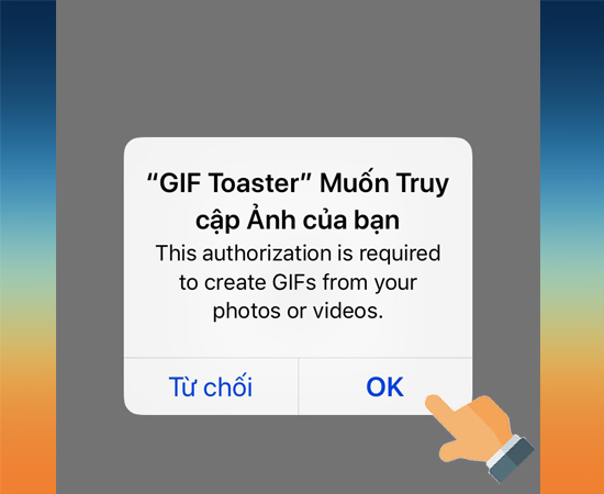 Bước 2: Mở ứng dụng v&agrave; cấp quyền truy cập Ảnh của bạn.