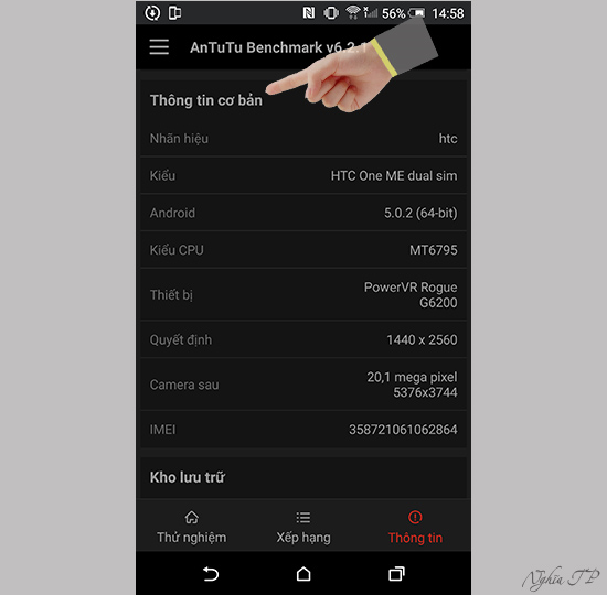 Th&ocirc;ng tin cấu h&igrave;nh cở bản của m&aacute;y