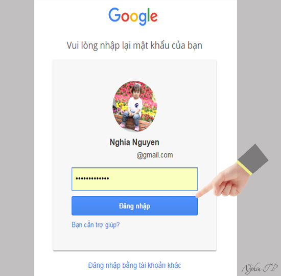 Nhập tài khoản google