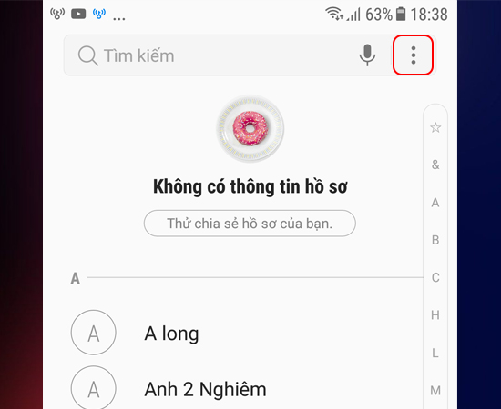 Bước 3: Sau đó bạn chọn vào biểu tượng ba chấm.