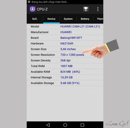 Kiểm tra thông số Huawei Y6 II với CPUZ 