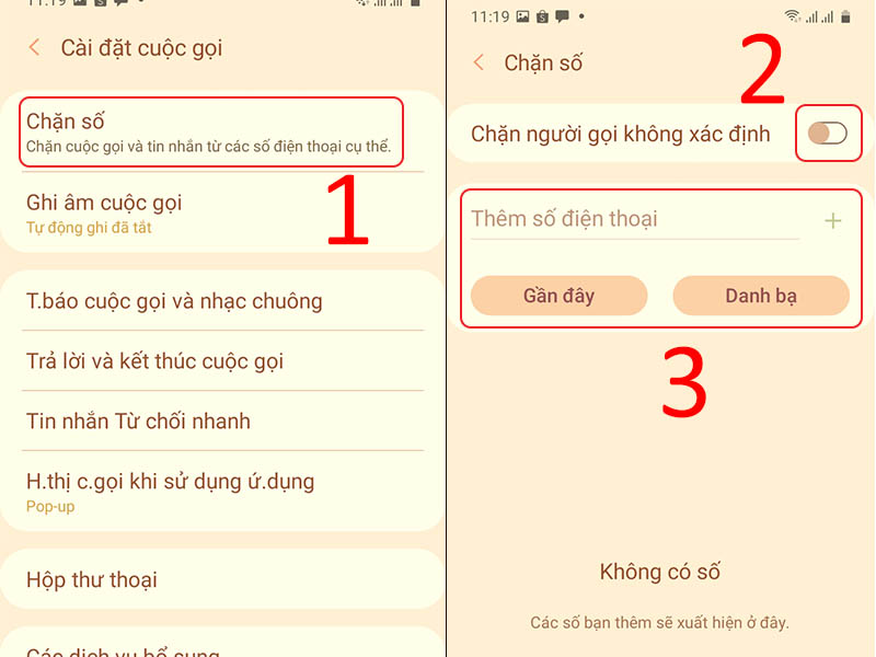 Thêm số cần chặn