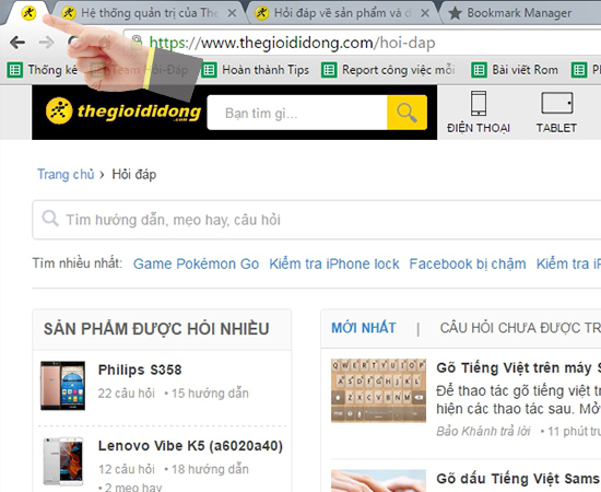Kết quả sau khi Pin Tab google chrome